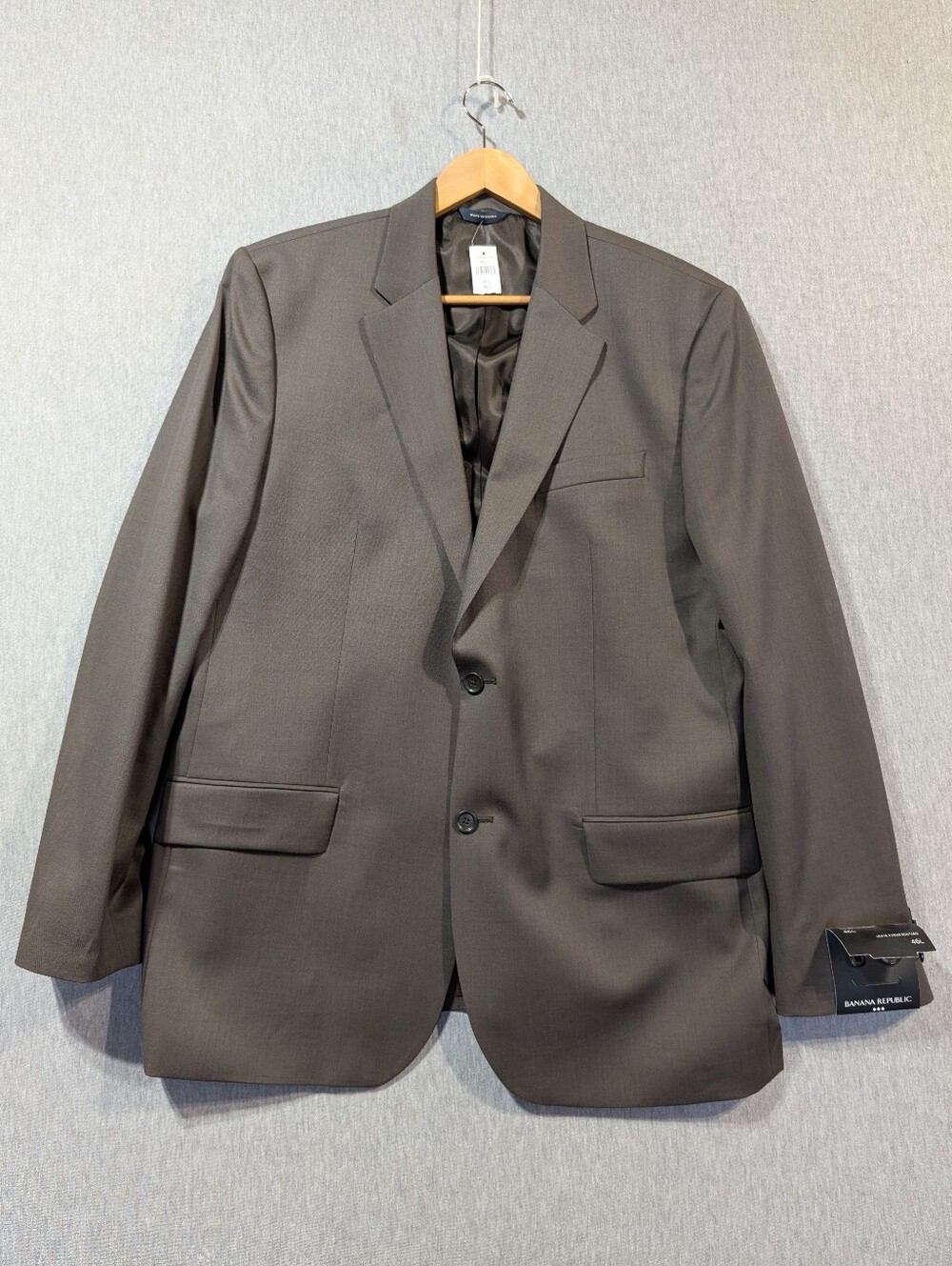 Banana Republic Two-Button Wool Blazer Men's 46L Brown Suit Coat NWT